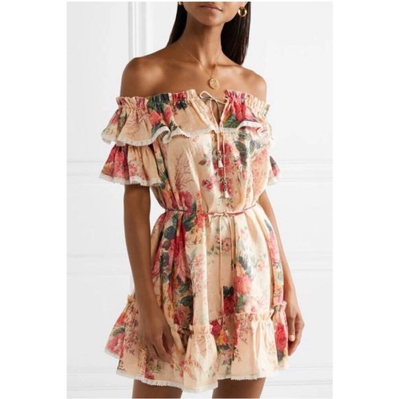 Zimmermann Laelia Frill Tier Short Dress Meadow Floral size 0 - Picture 14 of 14
